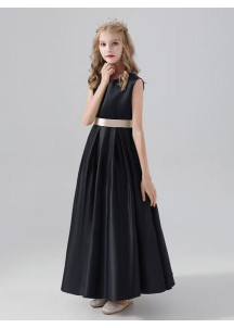 Black Sleeveless Flower Girl Dress