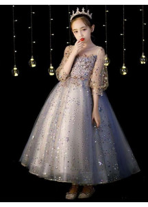 Sparkling Tulle Princess Party Dress for Little Girl