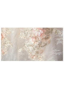 robe fille mariage en tulle champagne ornée de délicates broderies florales jupe à double volants