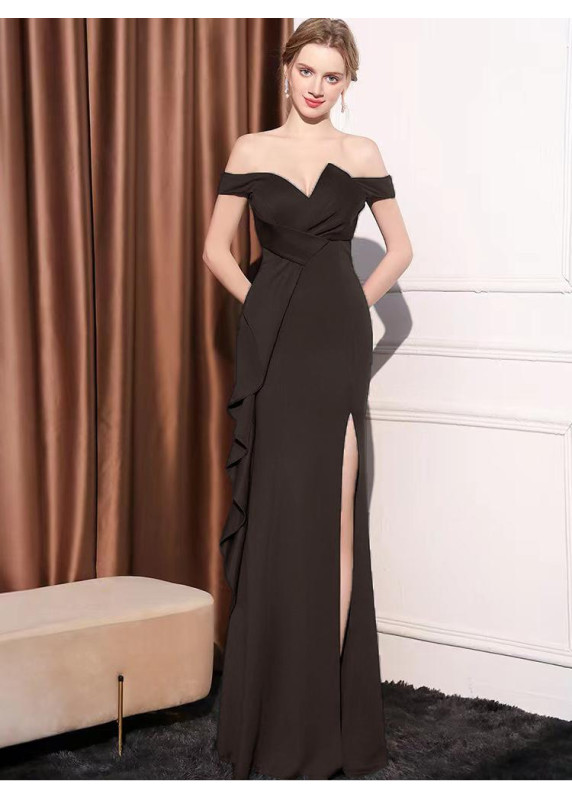 Emerald Green Mermaid Evening Gown with High Slit