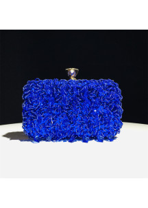 Evening Clutch with Sequins and Crystals in Mallard Color