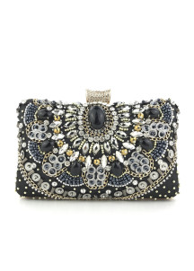 Bolso de Noche con Motivo Floral Sofisticado de Strass