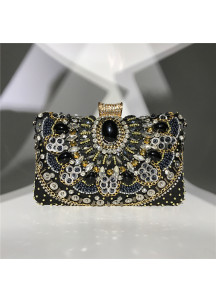 Sophisticated Floral Evening Clutch with Strass