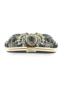 Sophisticated Floral Evening Clutch with Strass