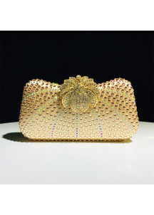 Sparkling Evening Clutch with Floral Motif Clasp