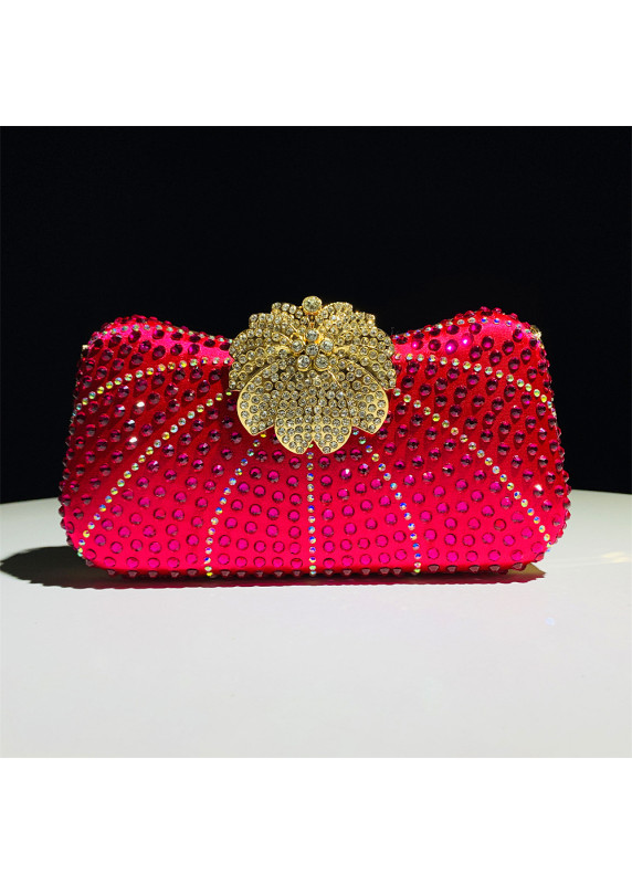 Sparkling Evening Clutch with Floral Motif Clasp