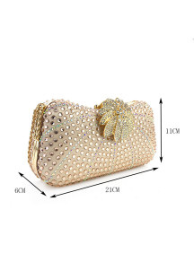 Sparkling Evening Clutch with Floral Motif Clasp