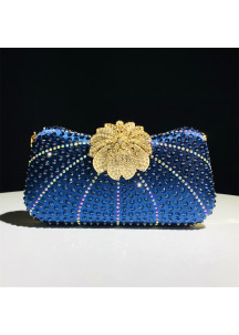 Sparkling Evening Clutch with Floral Motif Clasp