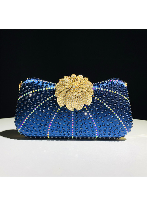 Sparkling Evening Clutch with Floral Motif Clasp