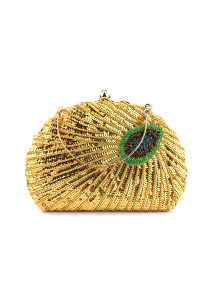 Retro Evening Clutch with Golden Sequins