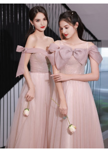 cheap pale pink bridesmaid dress