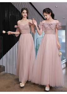 cheap pale pink bridesmaid dress