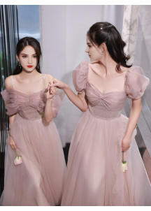 cheap pale pink bridesmaid dress