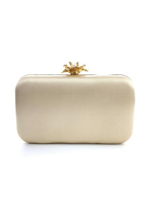 Evening Clutch Bag Adorned with Pearls, Sequins, and Mother-of-Pearl Flowers