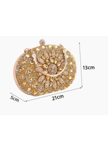 Elegant Evening Clutch Adorned with Sparkling Pink Crystals