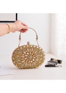 Elegant Evening Clutch Adorned with Sparkling Pink Crystals