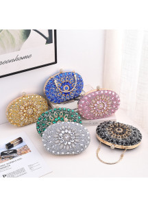 Elegant Evening Clutch Adorned with Sparkling Pink Crystals