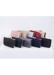 Elegant Square-Shaped Evening Clutch in Glittering Resin