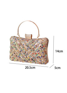 sac à main pochette de soirée luxe entièrement serti de cristaux multicolores