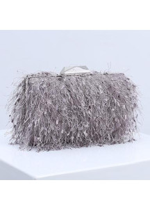 Evening Clutch with Light Airy Fringes