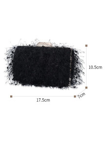 Evening Clutch with Light Airy Fringes