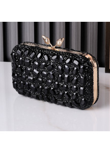 Evening Clutch with Electric Blue Strass Stones