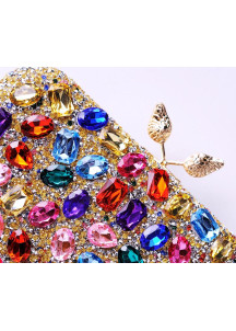 Evening Clutch with Electric Blue Strass Stones