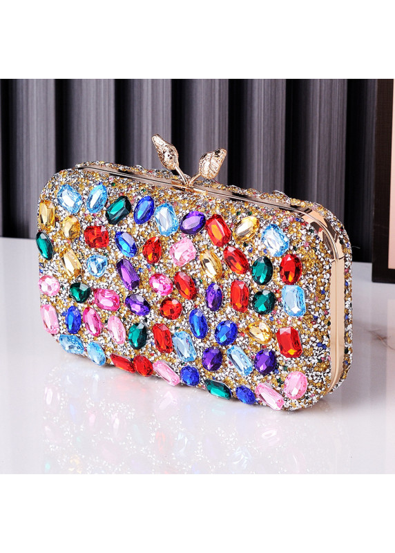 Evening Clutch with Electric Blue Strass Stones