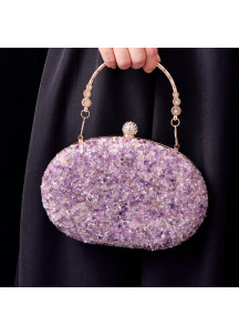 Bolso de Mano de Noche con Acumulación de Pequeñas Piedras