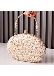 Bolso de Mano de Noche con Acumulación de Pequeñas Piedras