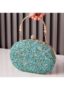 Bolso de Mano de Noche con Acumulación de Pequeñas Piedras