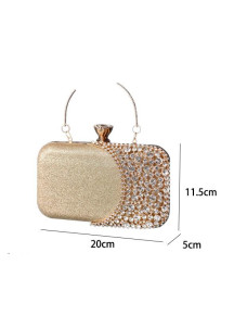 Evening Clutch in Gold with Sparkling Crystals