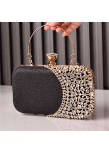 Evening Clutch in Gold with Sparkling Crystals