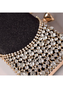 Evening Clutch in Gold with Sparkling Crystals