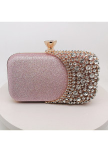 Evening Clutch in Gold with Sparkling Crystals