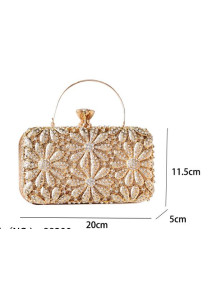 Evening Clutch with Geometric Flowers in Sparkling Crystals