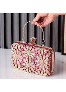 Evening Clutch with Geometric Flowers in Sparkling Crystals