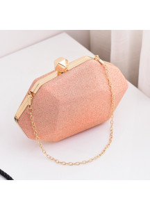 Champagne Evening Clutch with Geometric Shape in Minimalist Style