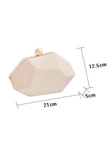 Champagne Evening Clutch with Geometric Shape in Minimalist Style