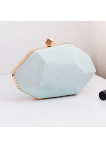 Bolso de Mano de Noche de Champán con Forma Geométrica en Estilo Minimalista