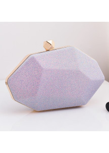 Champagne Evening Clutch with Geometric Shape in Minimalist Style