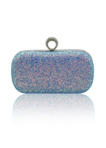 sac à main pochette de soirée recouverte de paillettes multicolores