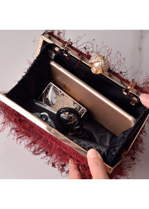 Evening Clutch in the Shape of Iridescent Peacock Feathers