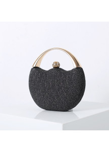 Elegant Evening Clutch with Rounded Metal Handle