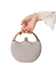 Bolso de Mano de Noche Elegante con Asa Metálica Redondeada