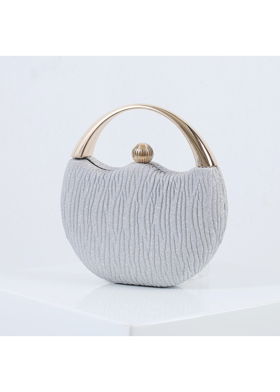 Elegant Evening Clutch with Rounded Metal Handle