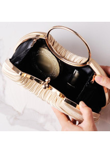 Evening Clutch with Rounded Metal Handle