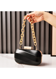 Metallic Evening Clutch with Golden Chain