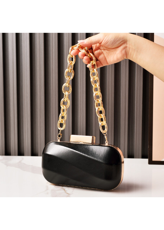 Metallic Evening Clutch with Golden Chain