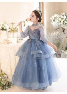 robe de cérémonie pour enfants féerique bleu ciel